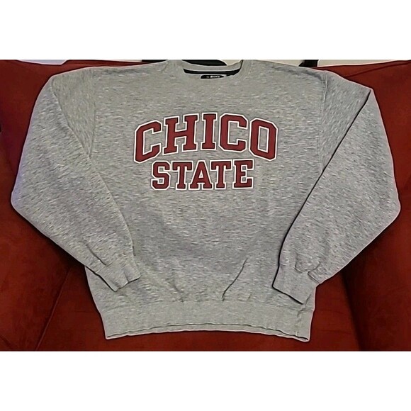 VTG Gear For Sports Big G Cotton Chico State Wildcats Sweatshirt Adult Lrg Gray - Picture 1 of 7